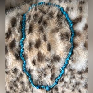 Vintage Turquoise Chip Beaded Necklace Real Native American jewelry